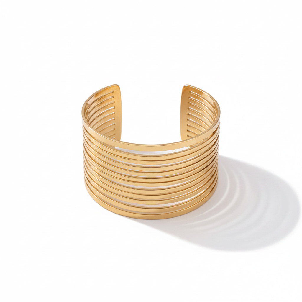 New Trendy Gold Plated Punk Style Bracelets for Women (Free Size)