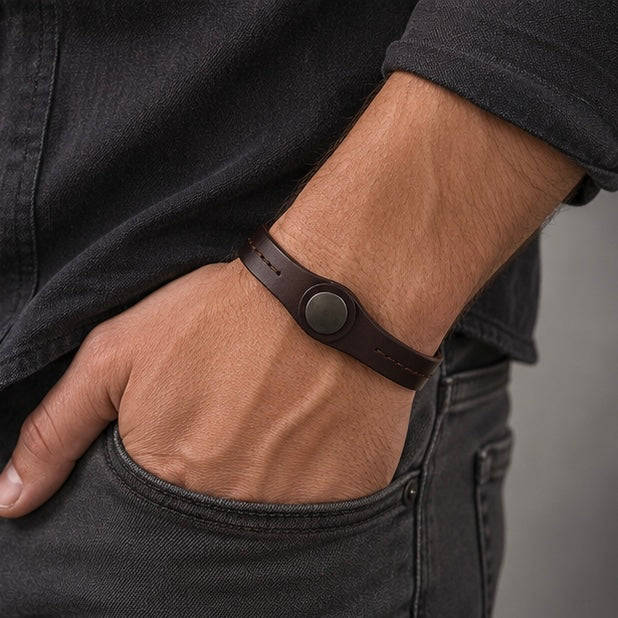 Vintage look simple design Genuine Leather bracelet bangle style for Men and Women