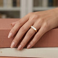 Adjustable Stainless Steel Women Rings Gold Plated 18k Anti Tarnishing (Ring Size 9)
