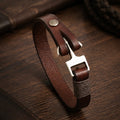 Alloy Cuff Anchor Lock Design Leather Bracelets