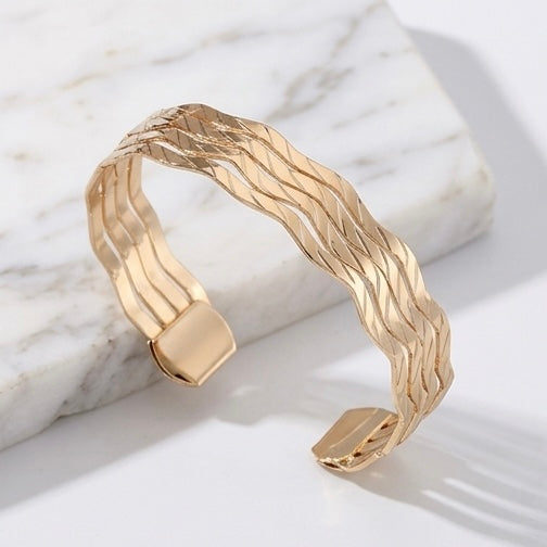 New Trendy Gold Plated Punk Style Bracelets for Women (Free Size)