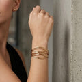 New Trendy Gold Plated Punk Style Bracelets for Women (Free Size)