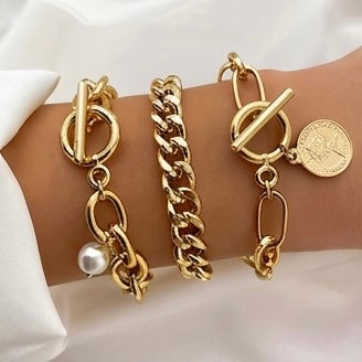 Vintage Punk Jewellery Gold Tennis Bracelet sets for Women