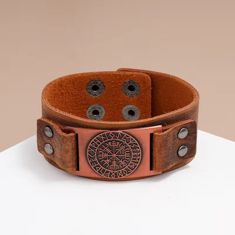 Popular Nordik Viking style cuff Bracelet alloy iron antique copper plated