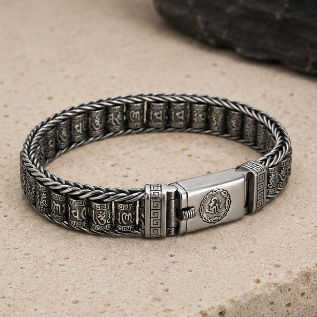 Retro Hip Hop Style Bracelet six Characters Mantra
