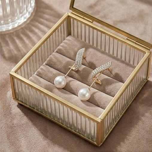 Rhinestone alloy Pearl Earrings