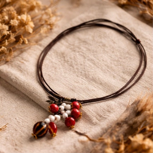 Pomegranate Style Pendant Necklace