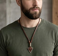 Vintage Look Necklace for Men with Alloy Triangle