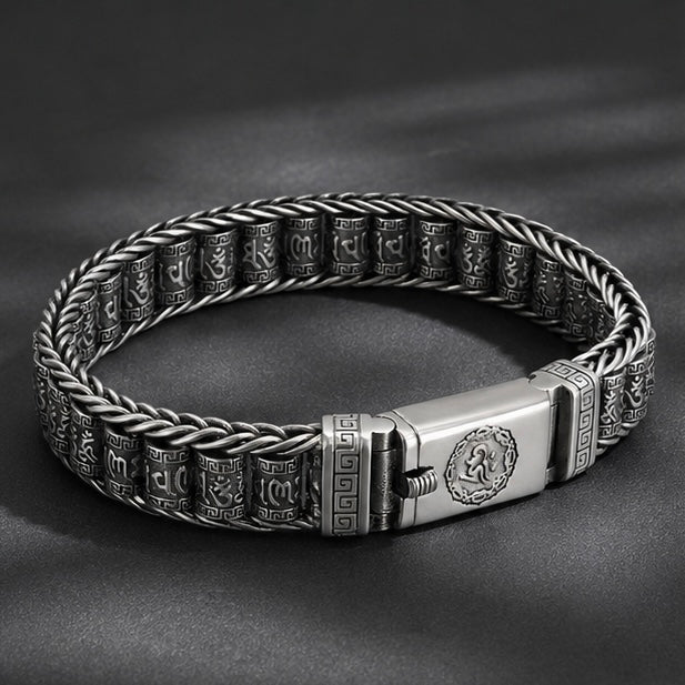 Retro Hip Hop Style Bracelet six Characters Mantra