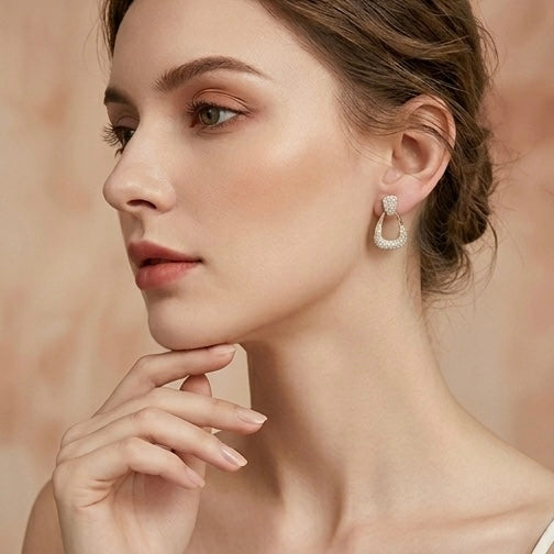 Diamond gold plated studs Earrings