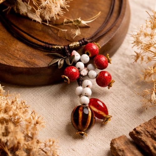 Pomegranate Style Pendant Necklace