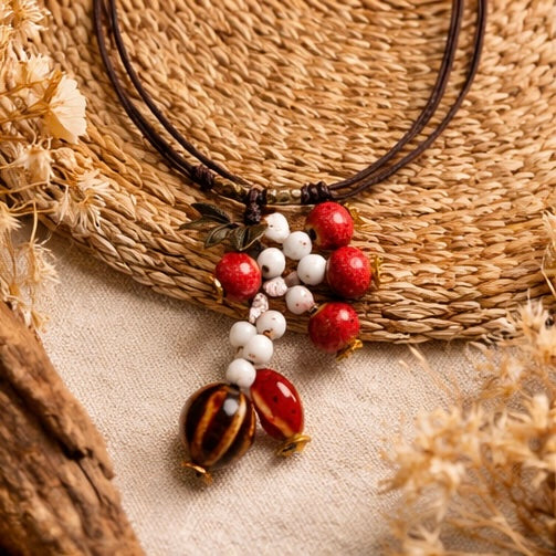 Pomegranate Style Pendant Necklace