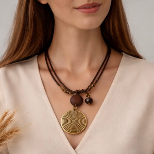 Circle Metal Pendant Necklace