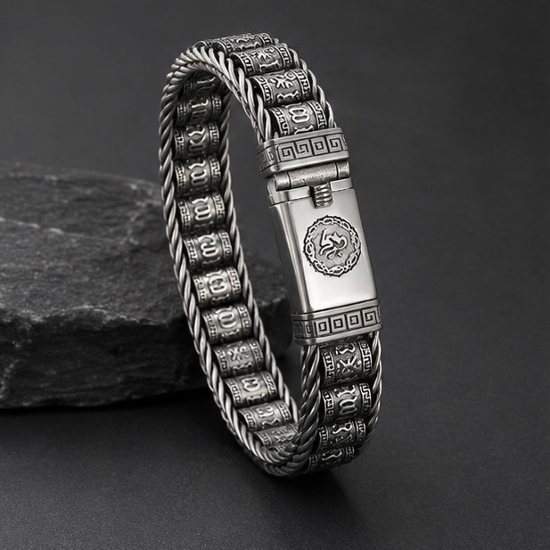 Retro Hip Hop Style Bracelet six Characters Mantra