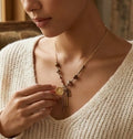 Coin And Nail Pendant with Metal Chain necklace
