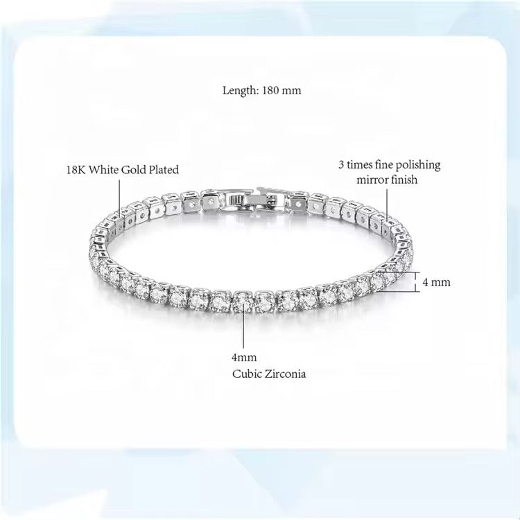 Luxury Tennis Bracelets (18cm) (with 4mm Diamonds)