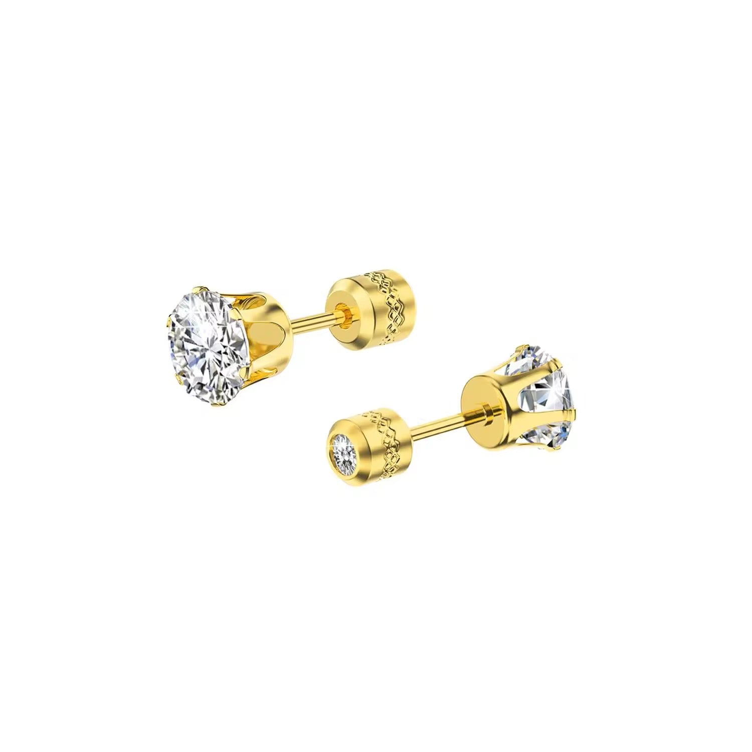 Unisex Zircon Studs Earrings (Double sided Diamonds)