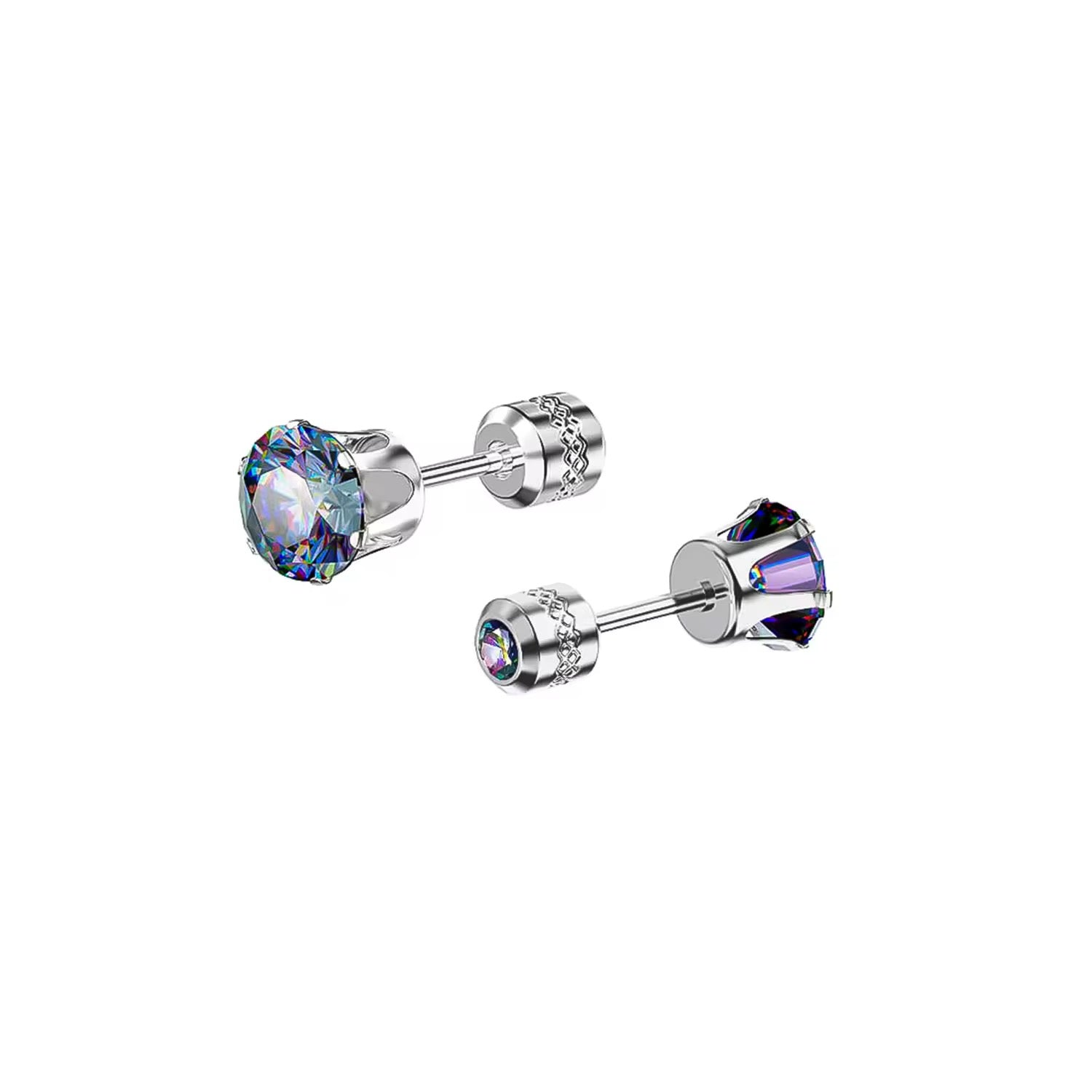 Unisex Zircon Studs Earrings (Double sided Diamonds)