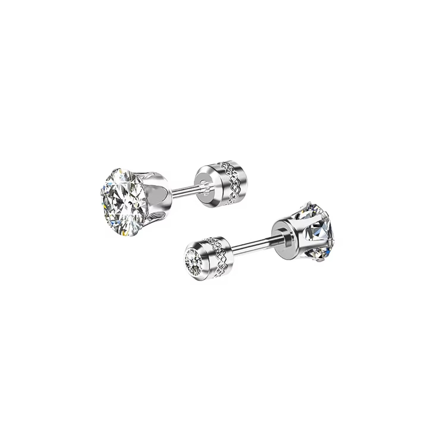 Unisex Zircon Studs Earrings (Double sided Diamonds)