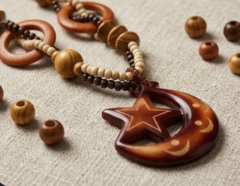 Long Pendant Half Moon / Star