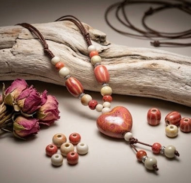 Heart shaped stone pendant necklace