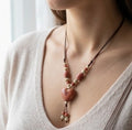 Heart shaped stone pendant necklace