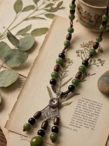 Bead Style Stone Pendant Necklace