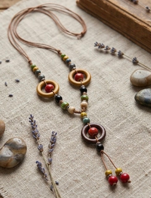 Bead Stone Pendant Necklace