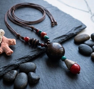 Brown Stone Pendant Necklace