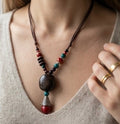 Brown Stone Pendant Necklace