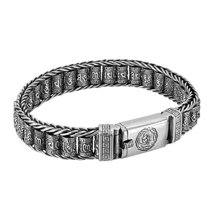 Retro Hip Hop Style Bracelet six Characters Mantra