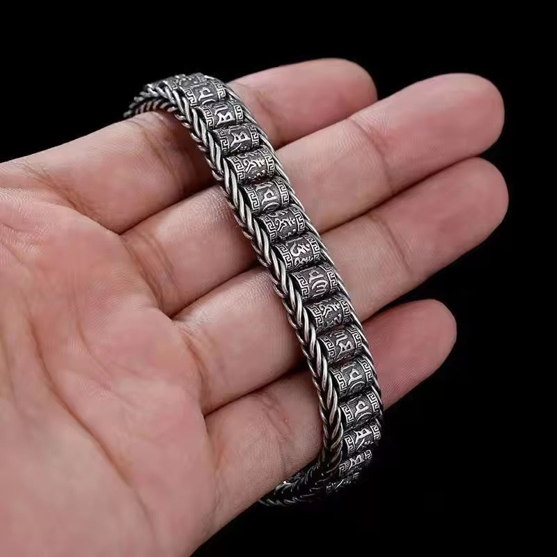Retro Hip Hop Style Bracelet six Characters Mantra