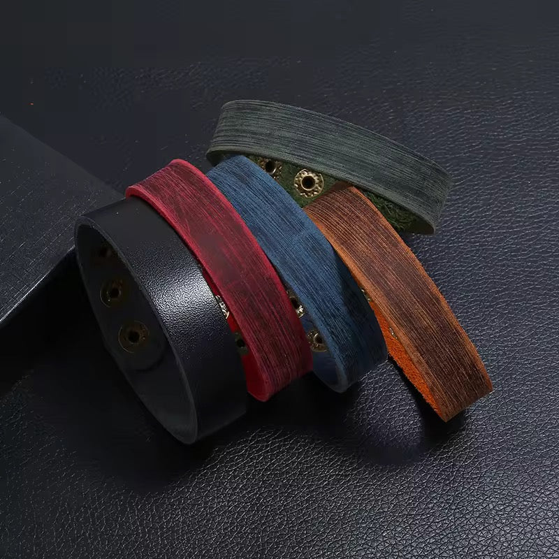 Genuine Leather Bracelets - Wristbands in Multiple Colour Options