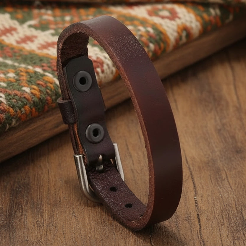 Handmade Adjustable Leather Wristband