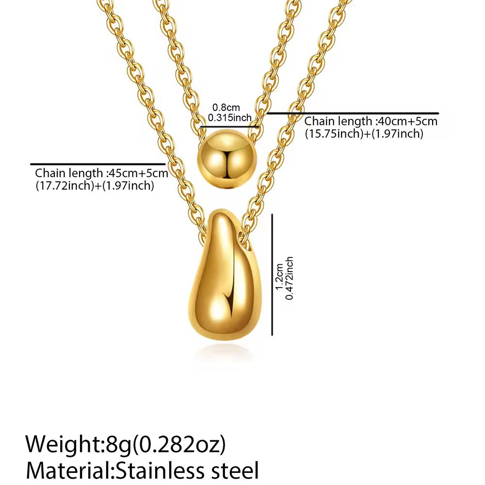 Double Layer Necklace with Circular Love Pendant