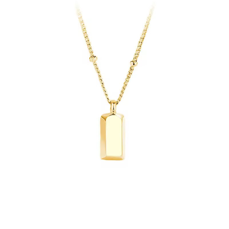 Rectangle Bar Pendant with Necklace