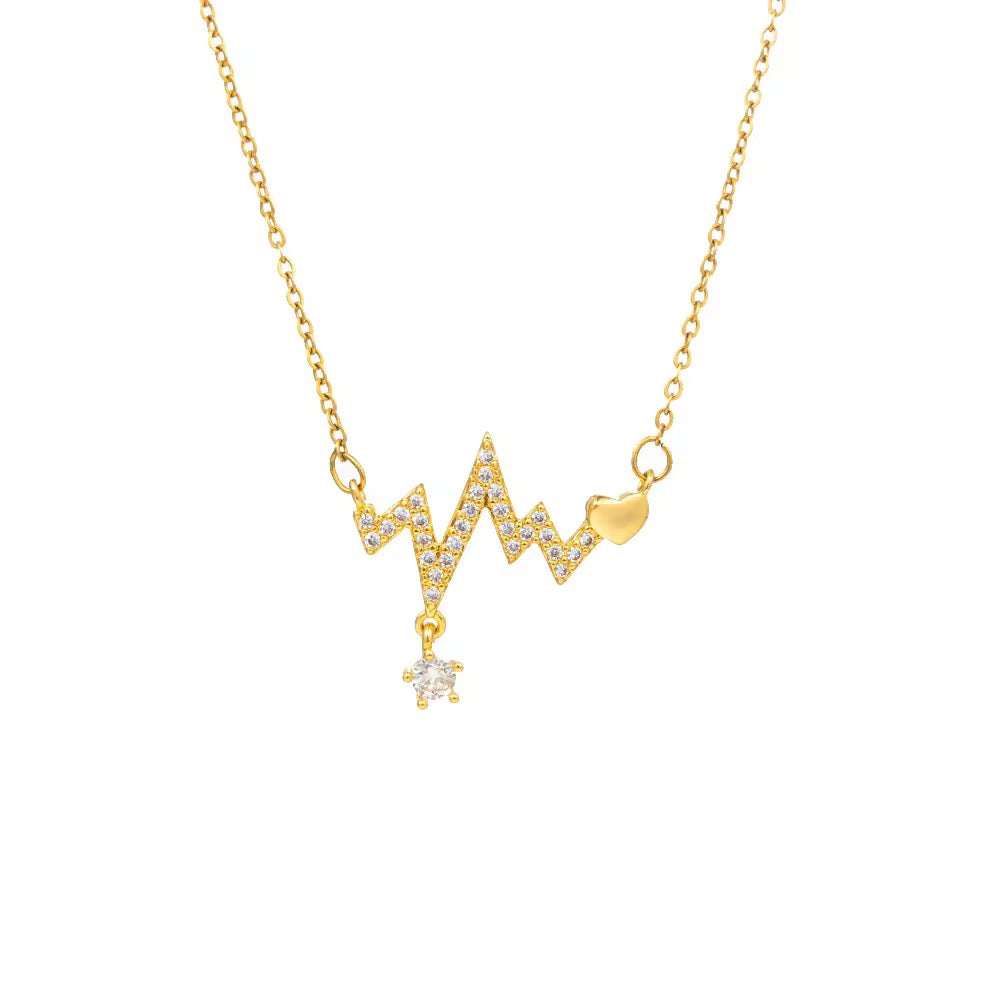 ECG Heart Clavicle Necklace