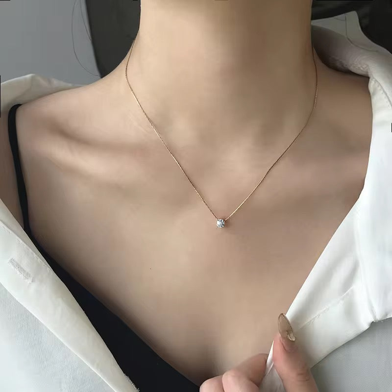 Korean New Design Zircon Keel Necklace for Women