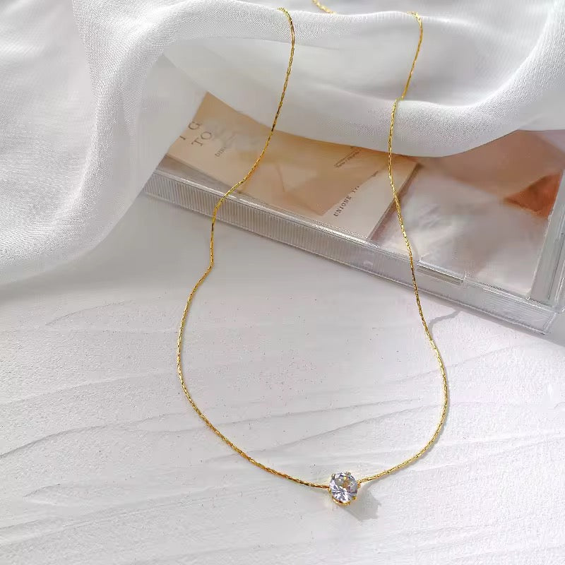 Korean New Design Zircon Keel Necklace for Women