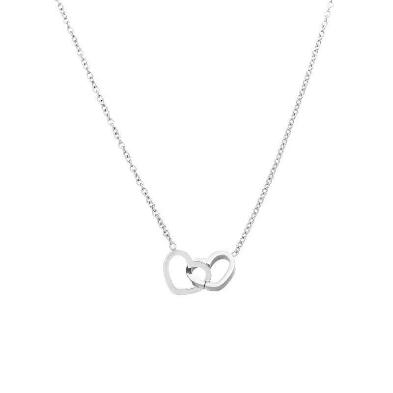 Double Heart Lock Pendant Chain