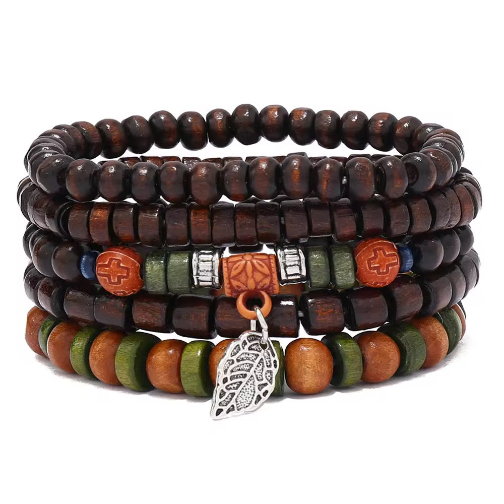 Five Piece Wood Bracelet