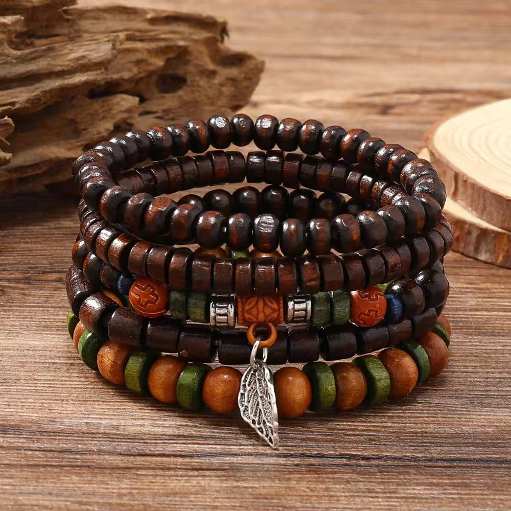 Five Piece Wood Bracelet