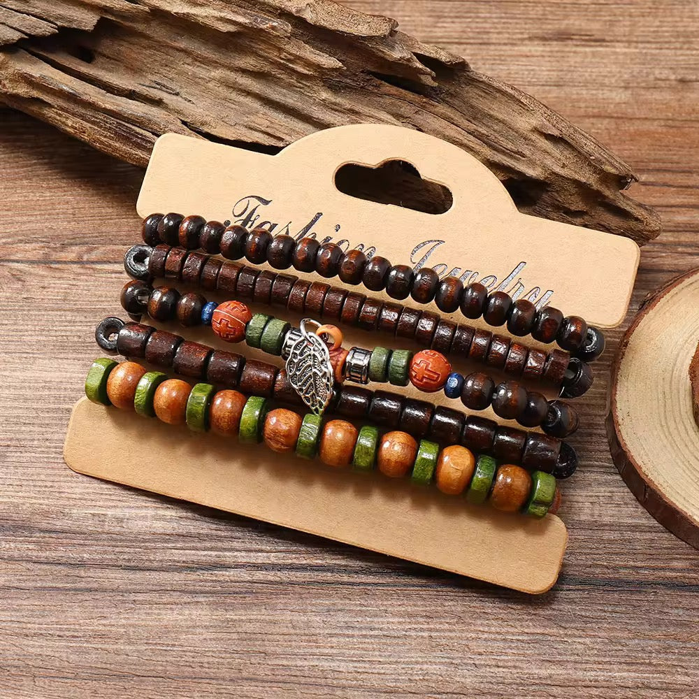 Five Piece Wood Bracelet