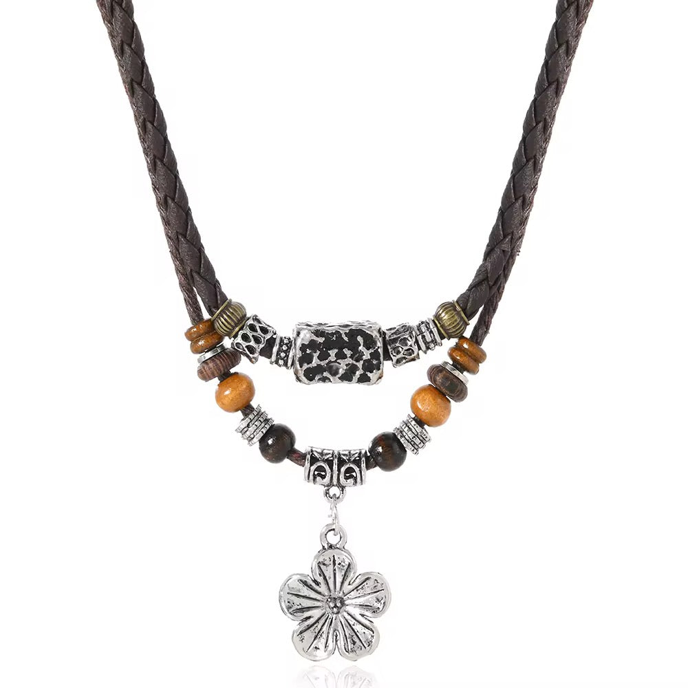 Double Layer Flower Pendant Necklace