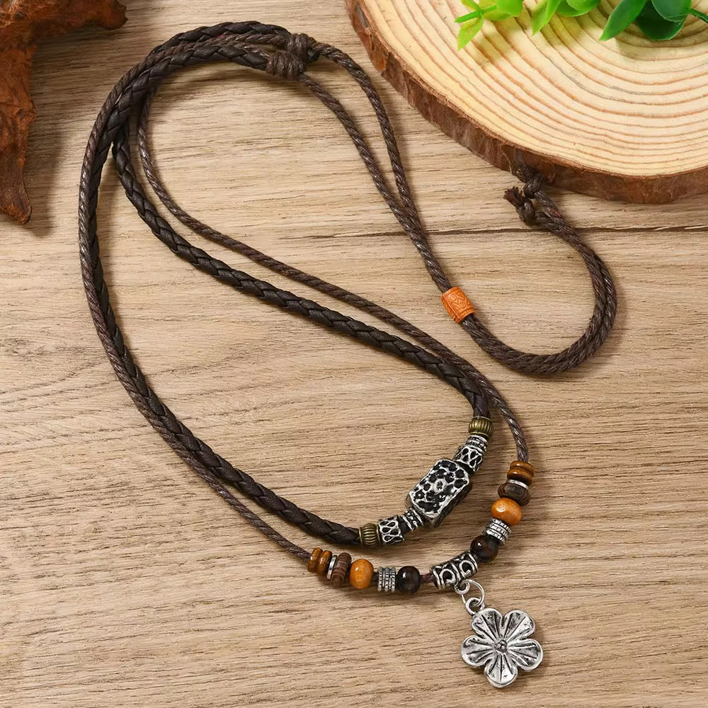 Double Layer Flower Pendant Necklace