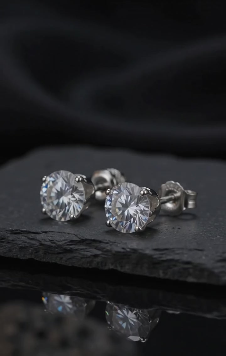 Unisex Zircon Studs Earrings (Double sided Diamonds)